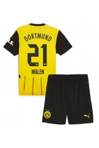 Borussia Dortmund Donyell Malen #21 Babytruitje Thuis tenue Kind 2024-25 Korte Mouw (+ Korte broeken)